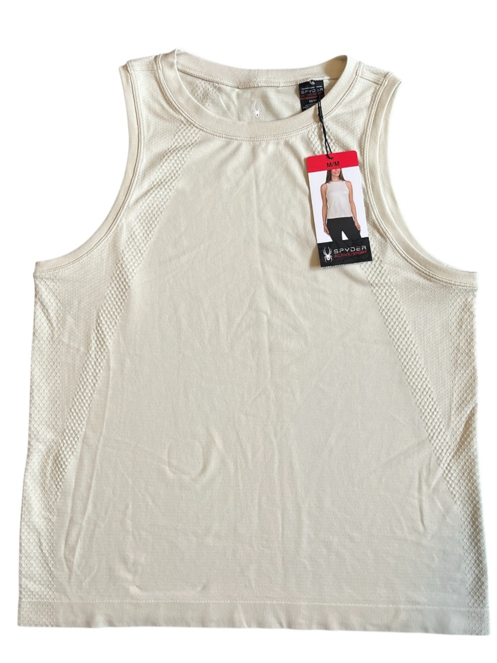 NWT Spyder Sleeveless Active Tank Cream/ Off-White Size Medium